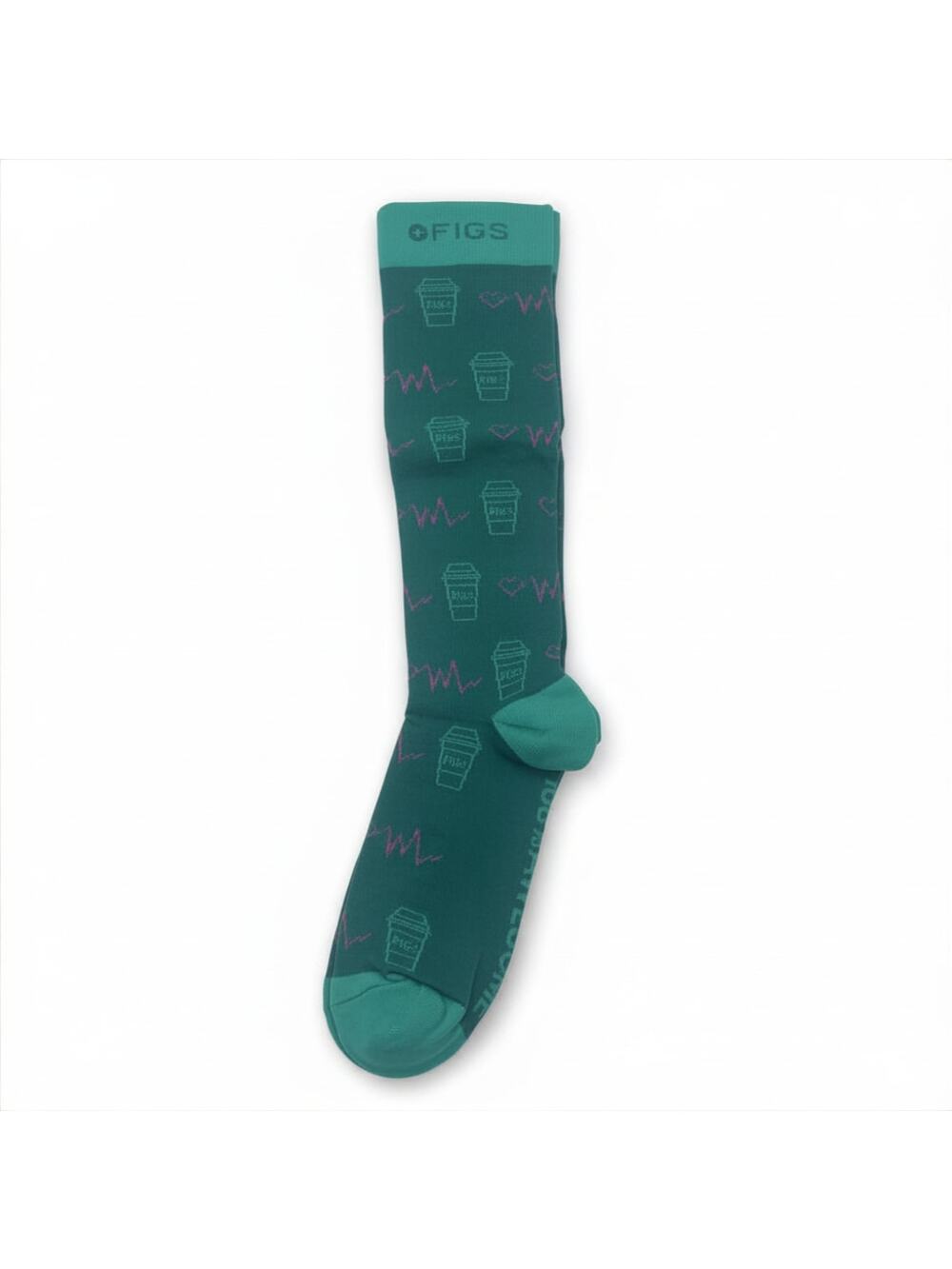 1 Pair FIGS Compression 'Matcha' Green Socks Size Medium